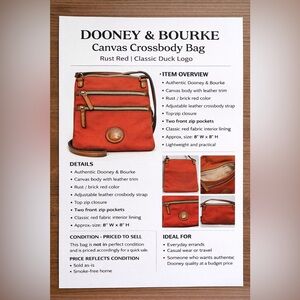 Dooney & Bourke Rust Red Crossbody Bag